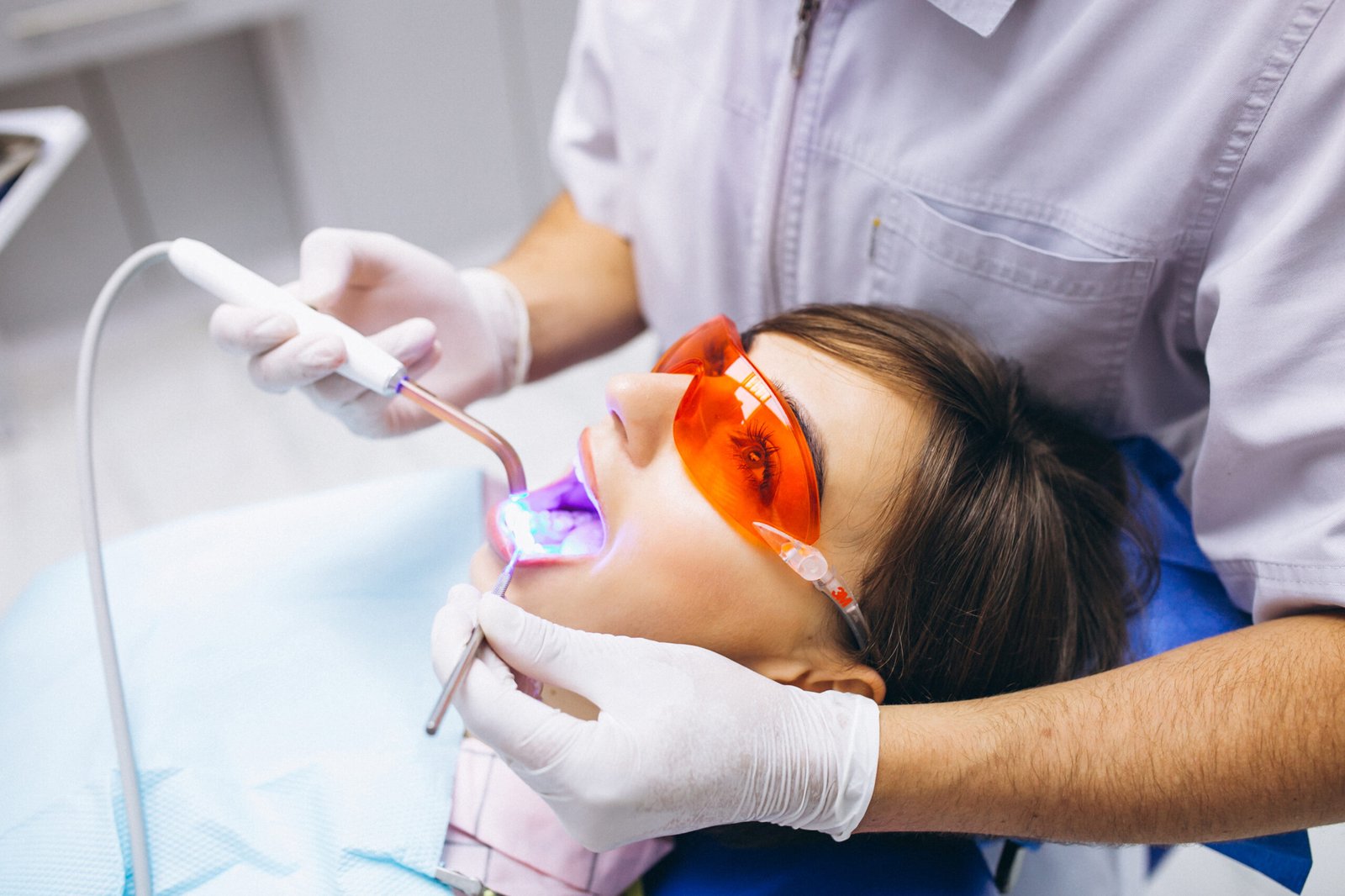 Woman patient at dentist